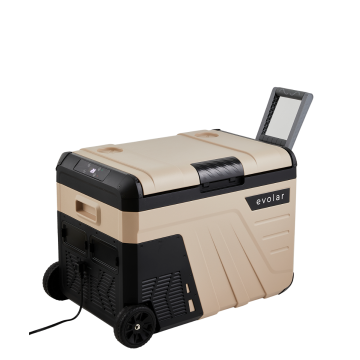 Evolar Elektrischer Kompressor Kühlbox - 35L - 12V/230V -  Mit Rädern und Griff - Khaki