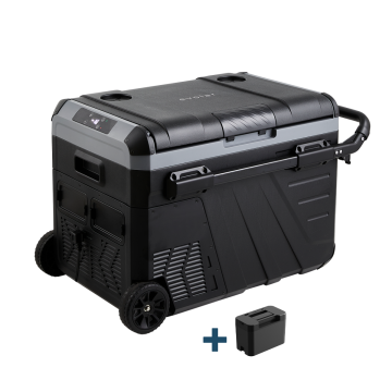 Evolar Elektrischer Kompressor Kühlbox - 35L - 12V/230V - Inklusive Batterie - Mit Rädern und Griff - Schwarz