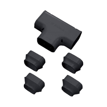 Evolar Klima-T-Stück Schwarz 75 x 63 MM