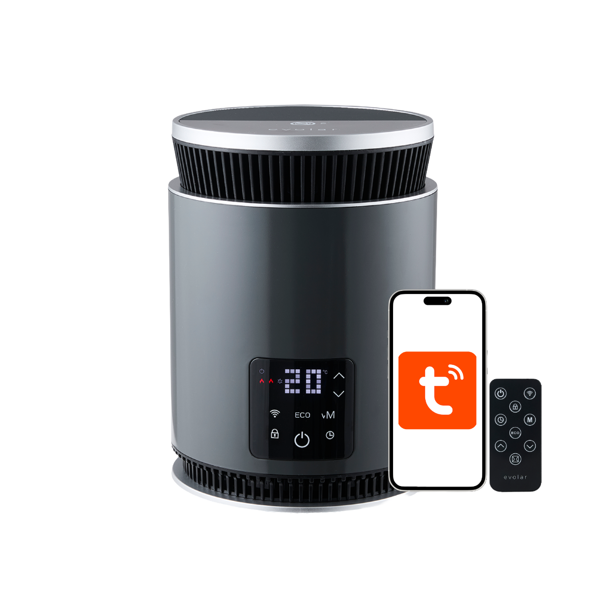 Evolar EVO-PTC360G Elektroheizgerät Wifi Grau Zweite Chance